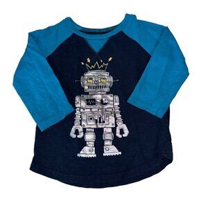 Hatley Robot Henley Shirt Blue Size 3